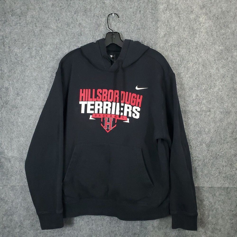 NIke Hoodie Mens Large L Black Sweatshirt Baseball Pullover NCAA Terriers Sports